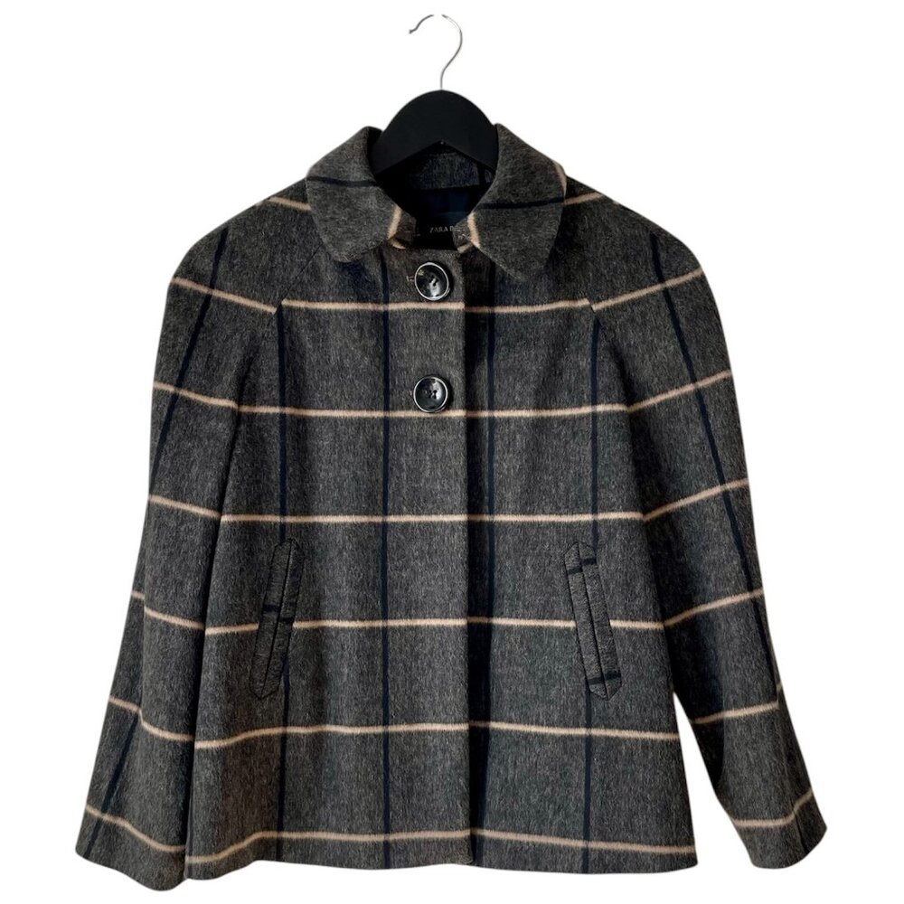 Zara Basic Soft Wool Swing Coat - Size Small